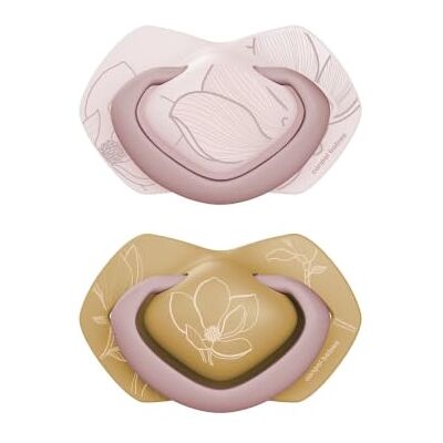 Canpol babies Smoczek silikonowy Light touch 6-18m symetryczny GOLD 2 szt. różowy Canpol babies Smoczek silikonowy Light touch 6-18m symetryczny GOLD 2 szt. różowy