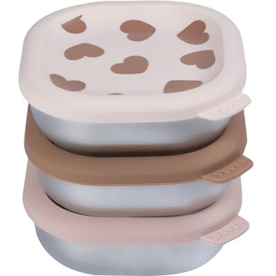 Béaba , Lote de 3 Tarros Comida Bebé Inox, Porciones Evolutivas Purés y Meriendas, Herméticos, Irrompibles, Microondas y Congelador, Sin BPA, Sin Olor, Cajas de Conservación Duraderas, 250 mL, Love Béaba , Lote de 3 Tarros Comida Bebé Inox, Porciones Evolutivas Purés y Meriendas, Herméticos, Irrompibles, Microondas y Congelador, Sin BPA, Sin Olor, Cajas de Conservación Duraderas, 250 mL, Love