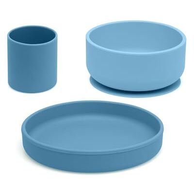 Kiokids Set Vajilla 3 Piezas Silicona Azul Kiokids Set Vajilla 3 Piezas Silicona Azul