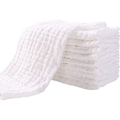 Yoofoss Muselinas Bebé Paño 10 Piezas 100% Algodón 6 Capas Espesadas Super Absorbentes 27x50 cm Gasas para Bebes Toallas Bebe de Muselinas para Recien Nacido Niñas Niños Blanco Yoofoss Muselinas Bebé Paño 10 Piezas 100% Algodón 6 Capas Espesadas Super Absorbentes 27x50 cm Gasas para Bebes Toallas Bebe de Muselinas para Recien Nacido Niñas Niños Blanco