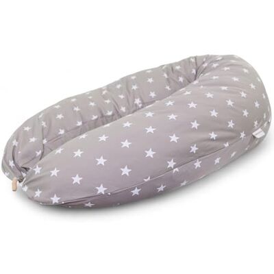 HOBEA-Germany Almohada de Lactancia 190 cm x 76 cm XXL Almohada de Embarazo Almohada para Dormir de Lado con Funda de algodón orgánico (Gris con Estrellas Blancas) HOBEA-Germany Almohada de Lactancia 190 cm x 76 cm XXL Almohada de Embarazo Almohada para Dormir de Lado con Funda de algodón orgánico (Gris con Estrellas Blancas)