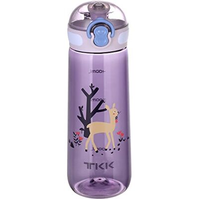 TITIROBA TKK Botella infantil con tapa a prueba de fugas, Tritan BPA, manejable con una mano, 500 ml, color morado TITIROBA TKK Botella infantil con tapa a prueba de fugas, Tritan BPA, manejable con una mano, 500 ml, color morado