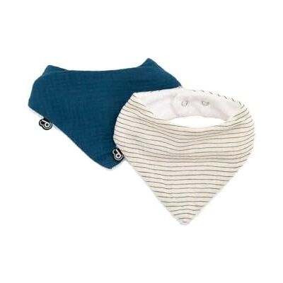DOMIVA Modelo - Rayas Indigo Baberos - Baberos para bebé DOMIVA Modelo - Rayas Indigo Baberos - Baberos para bebé