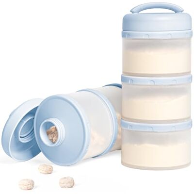 Termichy Dosificador de leche en polvo para bebé, apilable, caja de almacenamiento de leche en polvo, 2 unidades (azul niebla) Termichy Dosificador de leche en polvo para bebé, apilable, caja de almacenamiento de leche en polvo, 2 unidades (azul niebla)