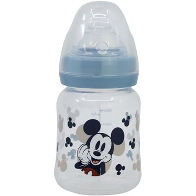 Stor Biberón Mickey Mouse con Tetina de Silicona 3 Posiciones 150ml Sistema Anticólicos Cuello Ancho Bebé 0 Meses Disney Baby Stor Biberón Mickey Mouse con Tetina de Silicona 3 Posiciones 150ml Sistema Anticólicos Cuello Ancho Bebé 0 Meses Disney Baby