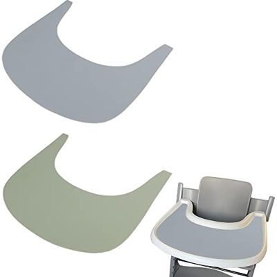 Kingovalley 2 manteles Individuales de Silicona para Silla Alta Stokke Tripp Trapp, Bandeja para Silla Alta de bebé, manteles Individuales para Alimentos para bebés, niños pequeños Kingovalley 2 manteles Individuales de Silicona para Silla Alta Stokke Tripp Trapp, Bandeja para Silla Alta de bebé, manteles Individuales para Alimentos para bebés, niños pequeños