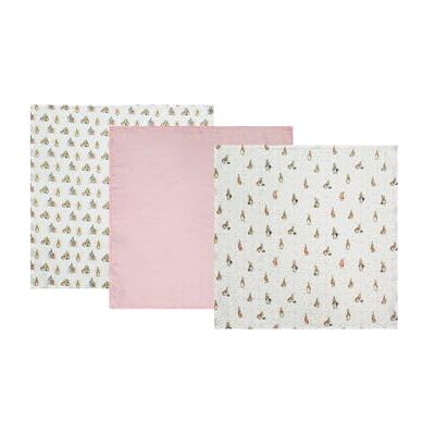 Beatrix Potter Flopsy Baby Collection Juego de 3 Cuadrados de Muselina Beatrix Potter Flopsy Baby Collection Juego de 3 Cuadrados de Muselina