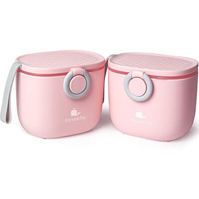 Termichy Dispensador de fórmula para bebés, contenedor dispensador de fórmula portátil para viajes, actividades al aire libre para bebés, 250g (rosa, 2 paquetes) Termichy Dispensador de fórmula para bebés, contenedor dispensador de fórmula portátil para viajes, actividades al aire libre para bebés, 250g (rosa, 2 paquetes)