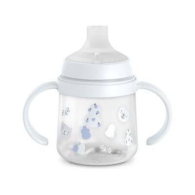 SUAVINEX , Vaso Aprendizaje Bebé, Boquilla de Silicona, Biberón con Asas, con Sistema Anticólico, Tapa Protectora, Vaso Antiderrame, 150 ml, Bébés +6 Meses, Apto Lavavajillas, Wild&Free Azul SUAVINEX , Vaso Aprendizaje Bebé, Boquilla de Silicona, Biberón con Asas, con Sistema Anticólico, Tapa Protectora, Vaso Antiderrame, 150 ml, Bébés +6 Meses, Apto Lavavajillas, Wild&Free Azul