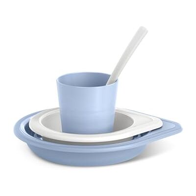 SUAVINEX , Vajilla para Bebés, Set de Platos de Aprendizaje, +6 Meses, Vajilla Infantil Apta Para Lavavajillas y Microondas. Incluye: Vaso + Plato Llano + Bol + Cuchara. Wild&Free Azul SUAVINEX , Vajilla para Bebés, Set de Platos de Aprendizaje, +6 Meses, Vajilla Infantil Apta Para Lavavajillas y Microondas. Incluye: Vaso + Plato Llano + Bol + Cuchara. Wild&Free Azul