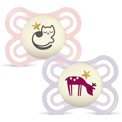 Chupete Perfect Night Rosa 0+ MAM 2uds - Chupete Chupete Perfect Night Rosa 0+ MAM 2uds - Chupete
