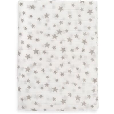 Ti TIN Muselina 100% Algodón 120 x 120 cm, Transpirable, Ligera y Suave, Ideal para bebés de 0-36 Meses, fácil Lavado y Secadora, Fabricada en España, Estampado de estrellitas Color Gris Ti TIN Muselina 100% Algodón 120 x 120 cm, Transpirable, Ligera y Suave, Ideal para bebés de 0-36 Meses, fácil Lavado y Secadora, Fabricada en España, Estampado de estrellitas Color Gris