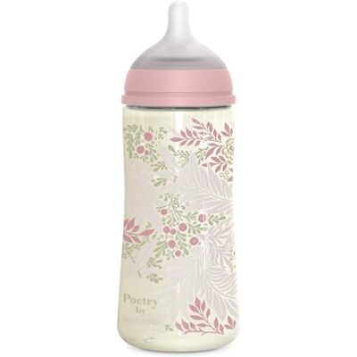 SUAVINEX , Biberón de 360 ml, con Tetina Fisiológica SX Pro de Silicona, con válvula Anticólico, de Flujo Denso (L), para Líquidos Densidad Densa, Apto Papillas Líquidas. Bebés +6 Meses. Poetry, Rosa SUAVINEX , Biberón de 360 ml, con Tetina Fisiológica SX Pro de Silicona, con válvula Anticólico, de Flujo Denso (L), para Líquidos Densidad Densa, Apto Papillas Líquidas. Bebés +6 Meses. Poetry, Rosa