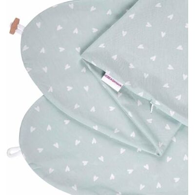 HOBEA-Germany Funda de Almohada de Lactancia para Cojines de Lactancia 190cm (Corazones Verde Pastel) HOBEA-Germany Funda de Almohada de Lactancia para Cojines de Lactancia 190cm (Corazones Verde Pastel)