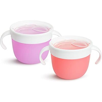 Munchkin Snack Catcher - Snack para bebés - Rosa/Púrpura - Pack de 2 Munchkin Snack Catcher - Snack para bebés - Rosa/Púrpura - Pack de 2