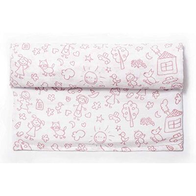 Ti TIN Muselina 100% Algodón 120 x 120 cm, Transpirable, Ligera y Suave, Ideal para bebés de 0-36 Meses, fácil Lavado y Secadora, Fabricada en España, Estampado de Dibujos de niños Color Rosa Ti TIN Muselina 100% Algodón 120 x 120 cm, Transpirable, Ligera y Suave, Ideal para bebés de 0-36 Meses, fácil Lavado y Secadora, Fabricada en España, Estampado de Dibujos de niños Color Rosa
