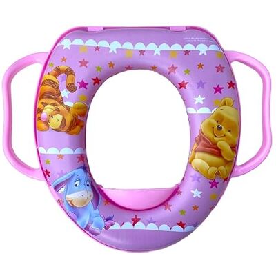 Cartoon Reductor de inodoro para niñas Winnie the Pooh Disney adaptador de inodoro universal con asas rosa, 35 x 30 x 7 cm Cartoon Reductor de inodoro para niñas Winnie the Pooh Disney adaptador de inodoro universal con asas rosa, 35 x 30 x 7 cm