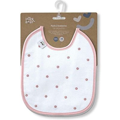 Interbaby Pack 2 baberos Bodoques en rosa y gris Interbaby Pack 2 baberos Bodoques en rosa y gris