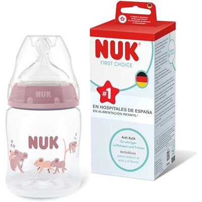 NUK First Choice Biberón 0+ meses 150 ml Biberón anticólicos PP Indicador de control de temperatura Koala 1 unidad NUK First Choice Biberón 0+ meses 150 ml Biberón anticólicos PP Indicador de control de temperatura Koala 1 unidad