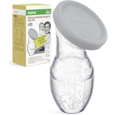 haakaa 100 ML Sacaleche de silicona con tapa, transparente sacaleches manual, recolección de leche, saludable e inocuo, ahorra cada gota de leche materna haakaa 100 ML Sacaleche de silicona con tapa, transparente sacaleches manual, recolección de leche, saludable e inocuo, ahorra cada gota de leche materna
