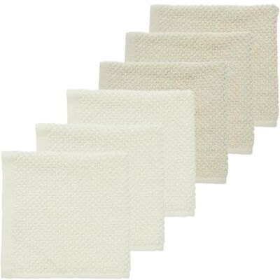MEYCO Pañuelos para bebés de Rizo – Tamaño 30 x 30 cm – 6 Unidades – Natural/Soft Sand MEYCO Pañuelos para bebés de Rizo – Tamaño 30 x 30 cm – 6 Unidades – Natural/Soft Sand