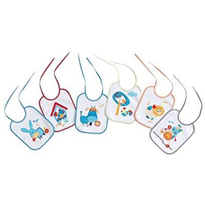 Interbaby Pack de 12 baberos de rizo plastificado 20 x 25, unisex Interbaby Pack de 12 baberos de rizo plastificado 20 x 25, unisex