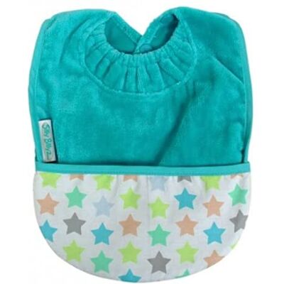Silly Billyz – Babero con bolsillo – Junior – Algodón – turquesa con estrellas Silly Billyz – Babero con bolsillo – Junior – Algodón – turquesa con estrellas