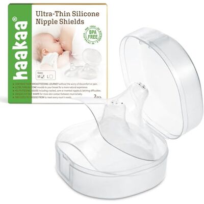 haakaa Protector para pezones de silicona para lactancia materna con funda de transporte ultrafina y supersuave (15 mm, 2 unidades) haakaa Protector para pezones de silicona para lactancia materna con funda de transporte ultrafina y supersuave (15 mm, 2 unidades)