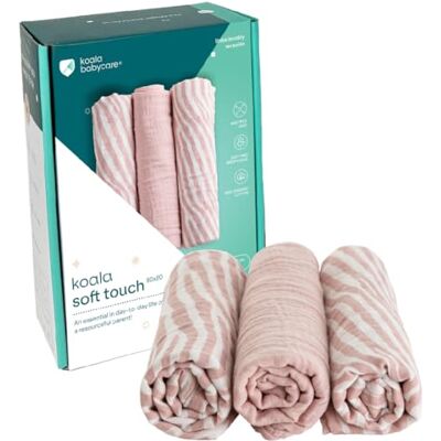 KOALA BABYCARE Muselinas Bebe Algodon 80x80 cm – Paquete con 3 Unidades Muselinas Grandes de algodón para recién Nacidos - KOALA BABYCARE Muselinas Bebe Algodon 80x80 cm – Paquete con 3 Unidades Muselinas Grandes de algodón para recién Nacidos -