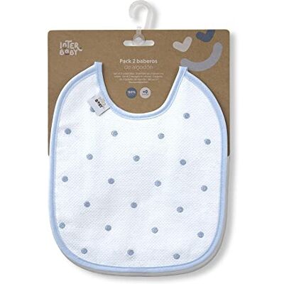 Interbaby Pack 2 baberos Bodoques en azul y gris Interbaby Pack 2 baberos Bodoques en azul y gris