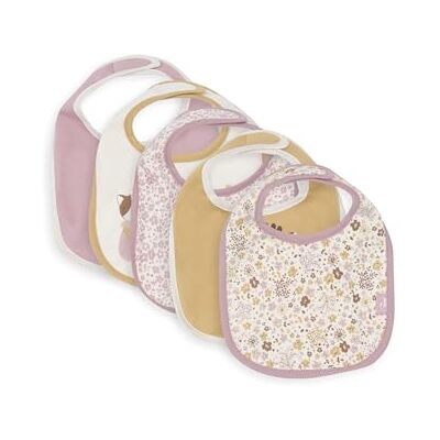 Jollein Baberos para bebé Flower Fairies Paquete de 5 Baberos Impermeables con Cierre de Velcro Babero para bebé Babero para la Baba Jollein Baberos para bebé Flower Fairies Paquete de 5 Baberos Impermeables con Cierre de Velcro Babero para bebé Babero para la Baba