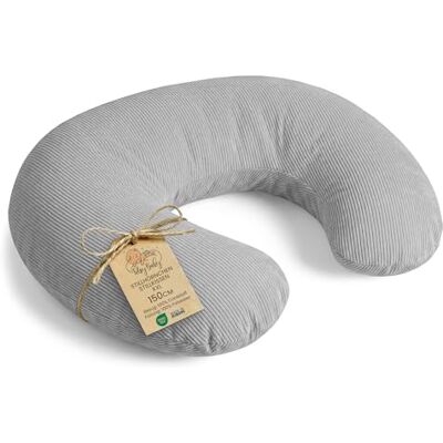 Totsy Baby Cojín de Lactancia bebé 150 cm Forma C cojin Lactancia Nursing Pillow – Funda Pana Premium desenfundable Lavable ergonómico recién Nacido Media Luna amamantar – Oeko-Tex Gris Claro Totsy Baby Cojín de Lactancia bebé 150 cm Forma C cojin Lactancia Nursing Pillow – Funda Pana Premium desenfundable Lavable ergonómico recién Nacido Media Luna amamantar – Oeko-Tex Gris Claro