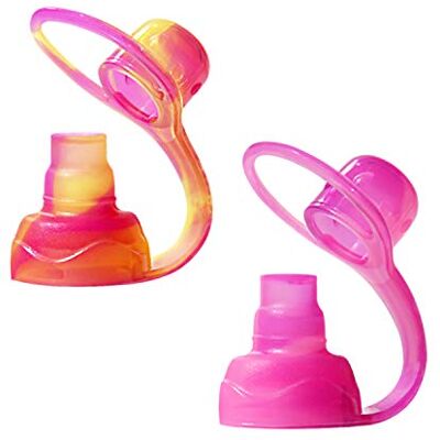 ChooMee SoftSip Boquilla para bolsitas de comida Antigoteo Protege las encías Silicona reutilizable 2 unidades Amarillo Rosa Swirl ChooMee SoftSip Boquilla para bolsitas de comida Antigoteo Protege las encías Silicona reutilizable 2 unidades Amarillo Rosa Swirl