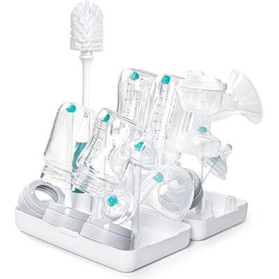 Termichy Termchy Soporte seco para biberones de Viaje, Estante de Secado con cepillos, escurridor para biberones, Botellas, Grises, sin BPA (Verde Azul) Termichy Termchy Soporte seco para biberones de Viaje, Estante de Secado con cepillos, escurridor para biberones, Botellas, Grises, sin BPA (Verde Azul)