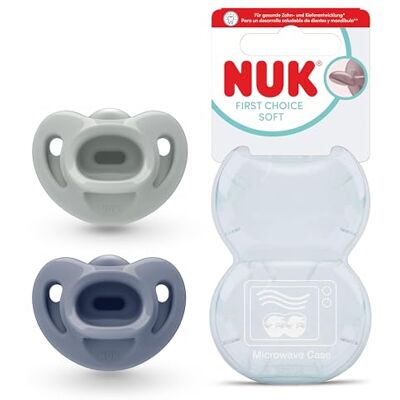 NUK First Choice Soft Chupete para bebé 0-6 meses Chupetes ortodónticos hechos de silicona 100% súper suave 95% de aceptación por parte de los bebés** Verde/Azul 2 unidades NUK First Choice Soft Chupete para bebé 0-6 meses Chupetes ortodónticos hechos de silicona 100% súper suave 95% de aceptación por parte de los bebés** Verde/Azul 2 unidades