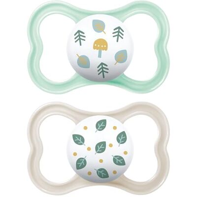 MAM Chupete con Escudo Ventilado, a Partir de 6 Meses, con Tetina Simétrica, Plana y Flexible de Silicona de Fácil Aceptación, con Caja Autoesterilizadora, Air, Neutro Brillante, Pack de 2uds MAM Chupete con Escudo Ventilado, a Partir de 6 Meses, con Tetina Simétrica, Plana y Flexible de Silicona de Fácil Aceptación, con Caja Autoesterilizadora, Air, Neutro Brillante, Pack de 2uds