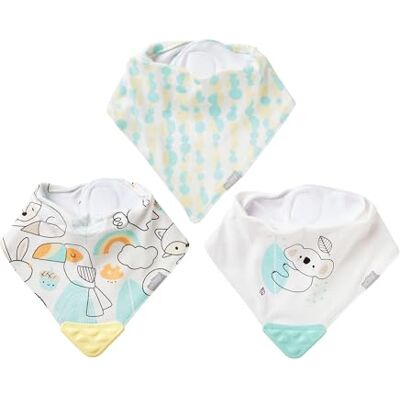 Nuby Baberos marca . Modelo TEETHER BIB & 2 BANDANA BIBS Nuby Baberos marca . Modelo TEETHER BIB & 2 BANDANA BIBS