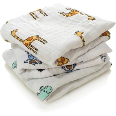 aden + anais Jungle Jam Pack de 3 muselinas, unisex aden + anais Jungle Jam Pack de 3 muselinas, unisex