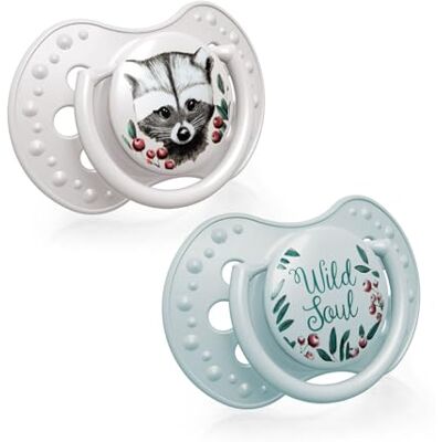 LOVI chupetes para bebé, 0-3 Meses, con Tetina de Silicona, sin BPA, Punta Dinámica, Colección Wild Soul Boy, 2 piezas, Gris LOVI chupetes para bebé, 0-3 Meses, con Tetina de Silicona, sin BPA, Punta Dinámica, Colección Wild Soul Boy, 2 piezas, Gris