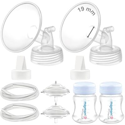 Maymom Kit de repuesto para extractor de leche, compatible con Spectra S1/S2/S9 Plus, incluye brida de 19 mm, válvula de pico de pato, tubo, biberón y protector antirretorno, accesorios no originales Maymom Kit de repuesto para extractor de leche, compatible con Spectra S1/S2/S9 Plus, incluye brida de 19 mm, válvula de pico de pato, tubo, biberón y protector antirretorno, accesorios no originales