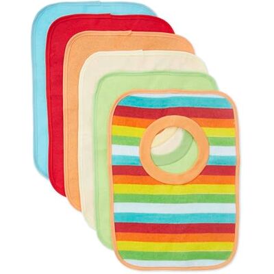 BIECO Paquete de 6 baberos babero bebé forrada con plástico, multicolor BIECO Paquete de 6 baberos babero bebé forrada con plástico, multicolor