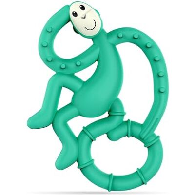 MATCHSTICK MONKEY , Antimicrobial Silicone Teether, Easy To Grip, BPA Free, 3 Months Old+, 10 cm, Green Mini Monkey MATCHSTICK MONKEY , Antimicrobial Silicone Teether, Easy To Grip, BPA Free, 3 Months Old+, 10 cm, Green Mini Monkey