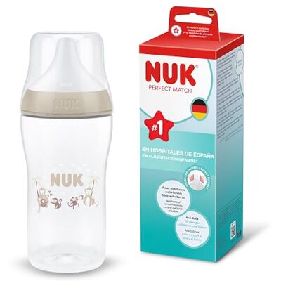 NUK Perfect Match Biberón 3+ meses 260 ml Biberón anticólicos PP Indicador de control de temperatura Mono 1 unidad NUK Perfect Match Biberón 3+ meses 260 ml Biberón anticólicos PP Indicador de control de temperatura Mono 1 unidad