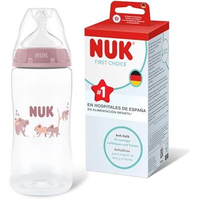 NUK First Choice Biberón 3+ meses 300 ml Biberón anticólicos PP Indicador de control de temperatura Koala 1 unidad NUK First Choice Biberón 3+ meses 300 ml Biberón anticólicos PP Indicador de control de temperatura Koala 1 unidad