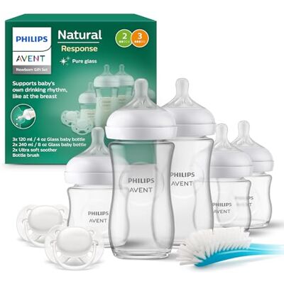 Philips Avent Natural Response: 3 Biberones de 120 ml y 2 de 240 ml, 2 Chupetes Ultra Soft 0-6 Meses, Cepillo, Sin BPA () Philips Avent Natural Response: 3 Biberones de 120 ml y 2 de 240 ml, 2 Chupetes Ultra Soft 0-6 Meses, Cepillo, Sin BPA ()