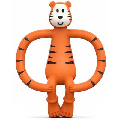 MATCHSTICK MONKEY , Antimicrobial Silicone Teether & Gel Applicator, Easy To Grip, BPA Free, 3 Months Old+, 11 cm, Teddy Tiger MATCHSTICK MONKEY , Antimicrobial Silicone Teether & Gel Applicator, Easy To Grip, BPA Free, 3 Months Old+, 11 cm, Teddy Tiger