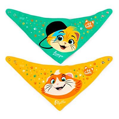 Lulabi 44 GATTI BOY Set de 2 baberos para bebé, 100% hechos de algodón suave con estampado, 44 gatos, paquete de baberos, de botones, hipoalergénicos, reutilizables, unisex, 21 x 17 cm Lulabi 44 GATTI BOY Set de 2 baberos para bebé, 100% hechos de algodón suave con estampado, 44 gatos, paquete de baberos, de botones, hipoalergénicos, reutilizables, unisex, 21 x 17 cm