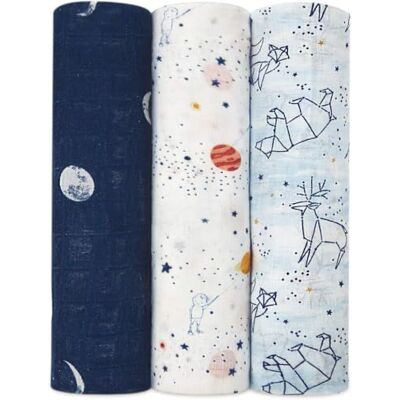 aden + anais Stargaze Pack de 3 muselinas, Unisex aden + anais Stargaze Pack de 3 muselinas, Unisex