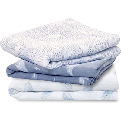aden + anais Musy Squares Oceanic, Paquete de 3 Paño Grande de Muselina de algodón 100% orgánico, Suave y Ligero, Unisex, artículos Esenciales para bebés Paños para niñas y niños recién Nacidos aden + anais Musy Squares Oceanic, Paquete de 3 Paño Grande de Muselina de algodón 100% orgánico, Suave y Ligero, Unisex, artículos Esenciales para bebés Paños para niñas y niños recién Nacidos