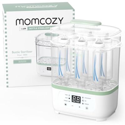 momcozy Esterilizador Biberones 8-en-1, Esterilizador Eléctrico de Vapor para Biberones y Accesorios de Sacaleches, con Función de Secado y Almacenamiento 24 h, Capacidad 8 Biberones momcozy Esterilizador Biberones 8-en-1, Esterilizador Eléctrico de Vapor para Biberones y Accesorios de Sacaleches, con Función de Secado y Almacenamiento 24 h, Capacidad 8 Biberones